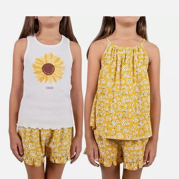 Yellow Floral Kids Outfit Set - Picture 1 of 2